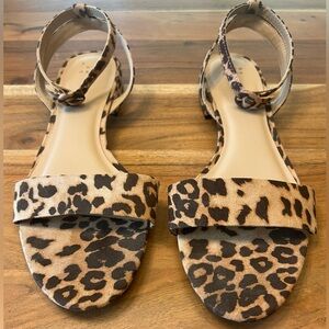 A New Day Women’s Winona Brown Leopard Print Ankle Strap Sandals